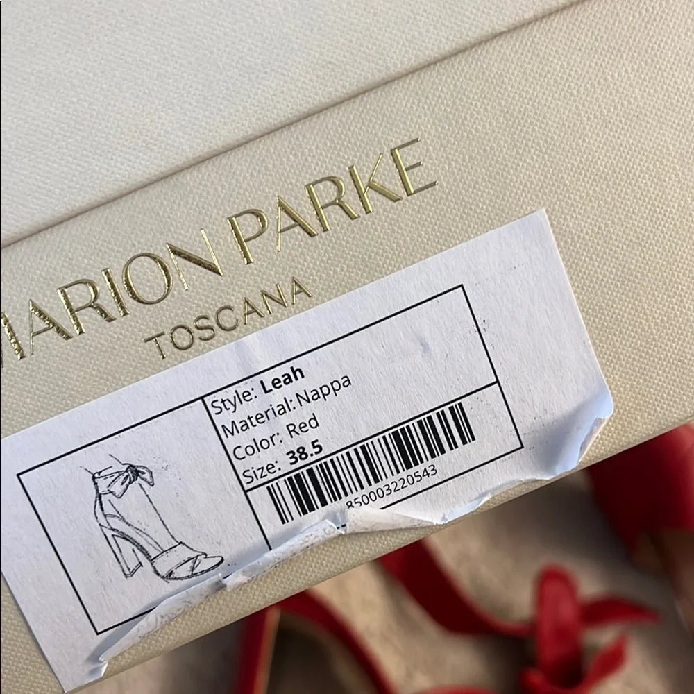 Marion Parke leather Red Tie Heels - Picture 2 of 3